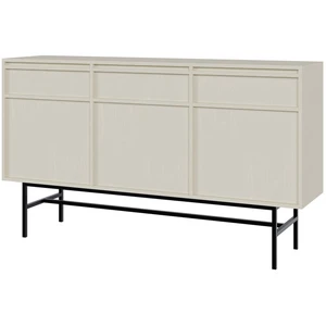 Comparateur de prix : SELSEY Buffet à trois portes - EVO - 154 cm - avec tiroirs et cadre - crème
