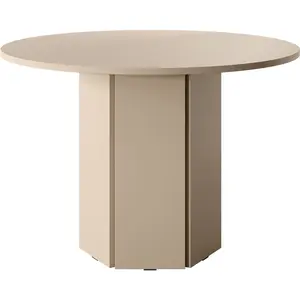 SELSEY Table ronde - HEXA - 110 cm - Cappuccino pas cher