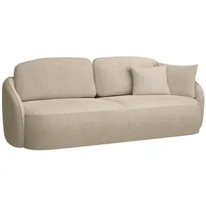 SELSEY Canapé convertible trois places - SAVOY - en tissu chenille beige