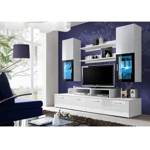 Comparateur de prix : Paris Prix Ensemble meuble tv mural - mini - 200 cm x 190 cm x 45 cm - blanc