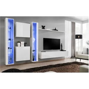 Comparateur de prix : Ensemble Meuble Tv Mural - Switch Xvi - 330 Cm X 180 Cm X 40 Cm - Blanc