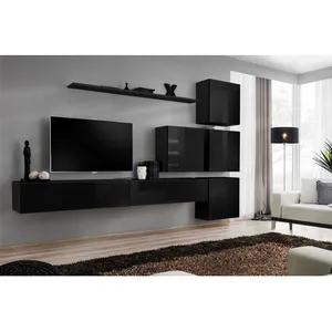 Comparateur de prix : Ensemble meuble TV mural - Switch IX - 310 cm x 200 cm x 40 cm - Noir