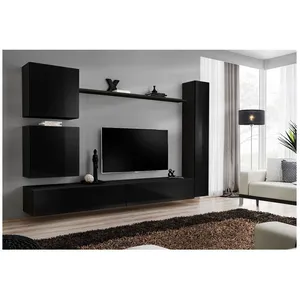 Comparateur de prix : Meuble TV Mural Design "Switch VIII" 280cm Noir