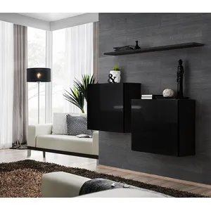 Lot de 2 Blocs & Etagère Switch SBI 130cm Noir