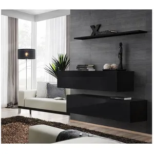 Comparateur de prix : Ensemble meuble TV mural Switch SB II - Noir - 130 cm x 110 cm x 30 cm