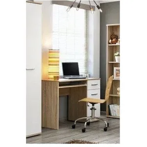 ASM Bureau - Chêne et blanc - Bois - Panneaux de particules - Adulte pas cher