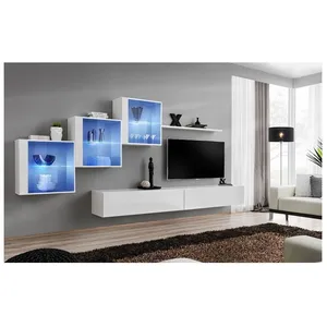 Comparateur de prix : Ensemble meuble TV mural - Switch XX - 330 cm x 160 cm x 40 cm - Blanc