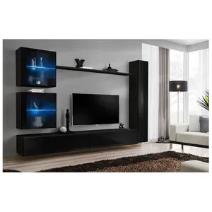 Comparateur de prix : Meuble TV Mural Design "Switch XVIII" 280cm Noir