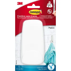 3M Command Crochet pour salle de bain design, blanc () pas cher