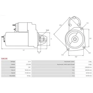 Démarreur / Démarreur Dodge; Jeep As-Pl S0619s pas cher