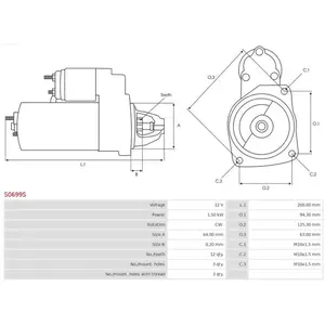 Comparateur de prix : AS-PL S0699S Démarreur moteur/démarreur