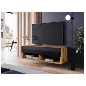 VENETI Bratex - Meuble tv Lowboard a 100 cm, meuble tv avec éclairage ... pas cher