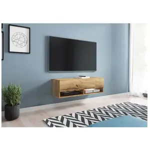 Meuble TV CALIBURI 100 chêne wotan pas cher