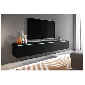 PIASKI Meuble TV CERIEE 180 noir graphite pas cher