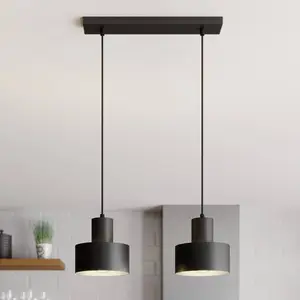 SIGMA Suspension Rif, linéaire à deux lampes, noire pas cher