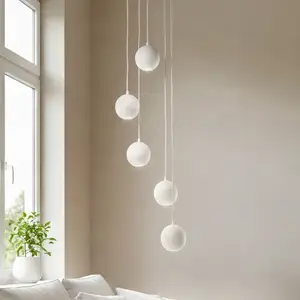 HELam Suspension Midway, 5 lampes, ronde, sable, GU10 pas cher