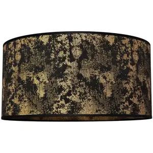 HELam Abat-jour Abba E27 Ø 40/hauteur 20 cm noir/doré pas cher
