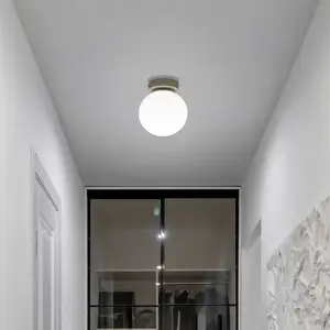HELam Plafonnier Moonlight, couleur sable, verre/métal, à 1 lampe pas cher