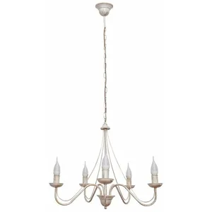 HELam Lustre Malbo à 5 lampes en blanc