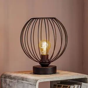 HELam Lampe à poser Cumera abat-jour cage, Ø 24 cm pas cher