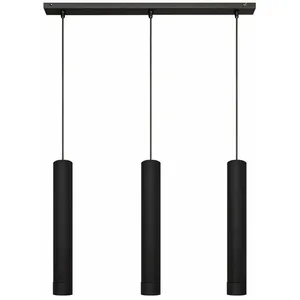 Tuba Plafonnier Barre Droite Noir 60cm - Helam pas cher