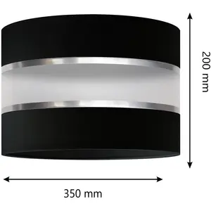 HELam Abat-jour Helen, Ø 35 cm, E27, noir/argenté pas cher