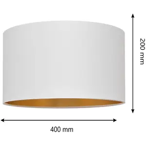 HELam Abat-jour Alba, Ø 40 cm, E27, blanc/doré