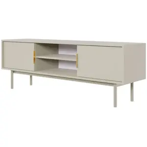 Selsey viviaro - meuble tv - 154 cm - deux portes avec niches - taupe (gris-beige) pas cher