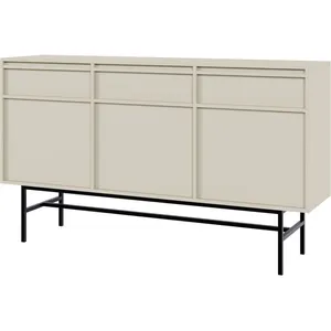 Selsey Buffet à trois portes - EVO - 154 cm - avec tiroirs et cadre - grège pas cher