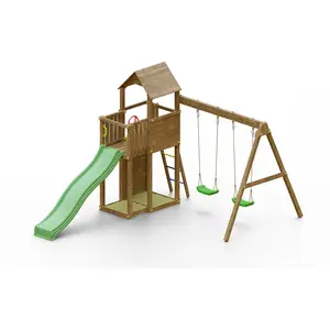 Comparateur de prix : Abri pour enfants et balançoire Fungoo BOOMER 3 jeux de jardin en bois