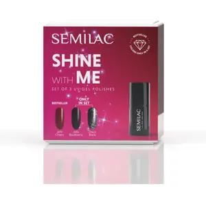 Semilac Set Shine With Me kit de vernis à ongles avec une lampe UV/LED