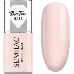 OEM Base Couvrante Semilac Pour Vernis À Ongles Hybrides, Semi-transparente, Rose Pailleté, 7 Ml pas cher