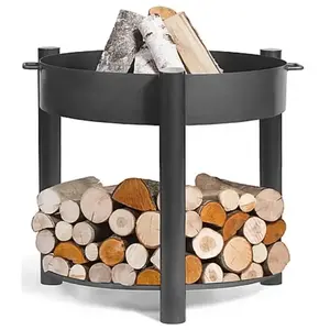 Comparateur de prix : Cook King Braséro de jardin - MONTANA - 60 cm - Acier - Pierres de laves - Bois