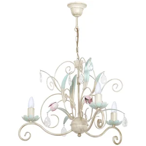 Luminex Lustre Florina à décor floral, à 3 lampes pas cher