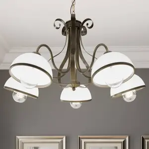 Luminex Suspension Antica de style rustique à 5 lampes pas cher