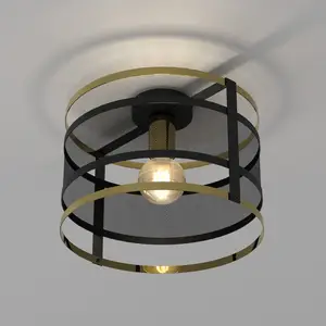 Luminex Plafonnier Lavinia, anneaux dorés, à une lampe pas cher