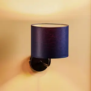 Luminex Applique Soho, cylindrique, bleue/dorée pas cher