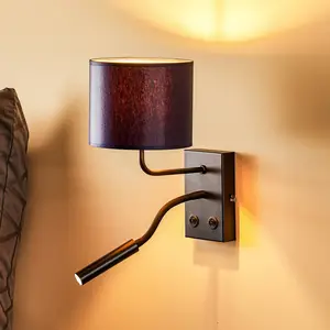 Comparateur de prix : Luminex Applique murale Soho, cylindrique, lampe de lecture bleu/or