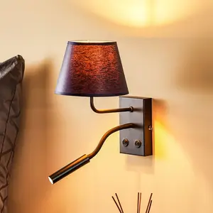 Luminex Applique murale Soho, conique, lampe de lecture bleu/or pas cher