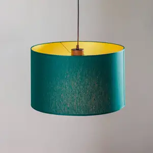 Luminex Suspension Soho cylindre, 1 lampe Ø 40 cm verte/or pas cher