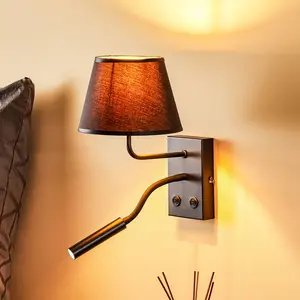 Comparateur de prix : Luminex Applique murale Soho, conique, lampe de lecture noir/or