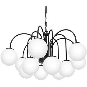 Luminex Suspension Berlin à 12 lampes noir pas cher