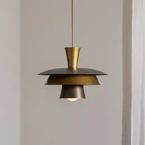 Luminex Suspension Plato, couleur titane/or, Ø 34 cm, acier pas cher