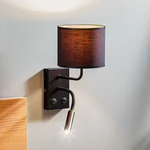 Comparateur de prix : Luminex Applique murale Soho cylindrique lampe de lecture noir/or
