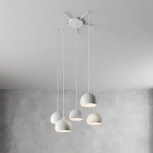 Luminex Suspension Sool, blanc, à 5 lampes pas cher