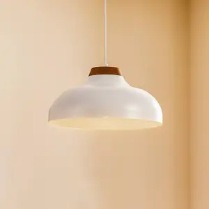 Luminex Suspension Gus avec abat-jour métal, blanc pas cher