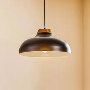 Luminex Suspension Gus avec abat-jour métal, noir pas cher