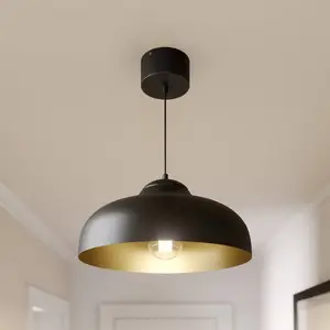 Luminex Suspension Basca, noire/dorée, à 1 lampe pas cher