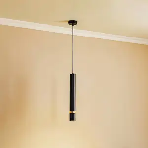 Luminex Suspension Rondo noire/dorée, à une lampe