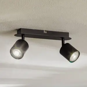 Luminex Spot pour plafond Modo en inox, noir 2 lampes pas cher